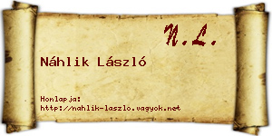 Náhlik László névjegykártya