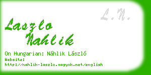 laszlo nahlik business card
