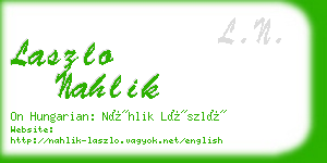 laszlo nahlik business card